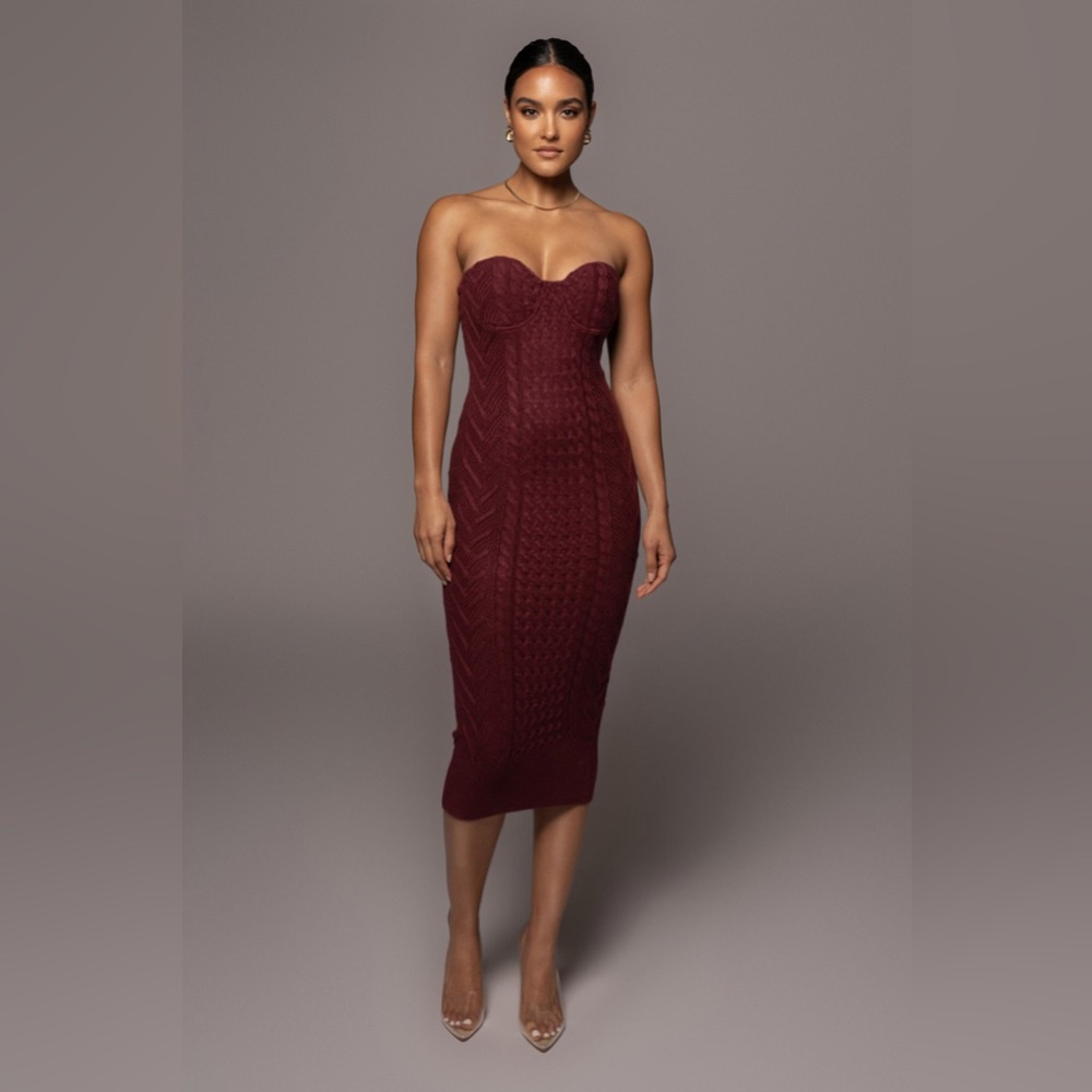 BERRY SHADES OF YOU BUSTIER DRESS